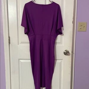 Bodycon Purple Short Sleeve Midi Dress Size Large
